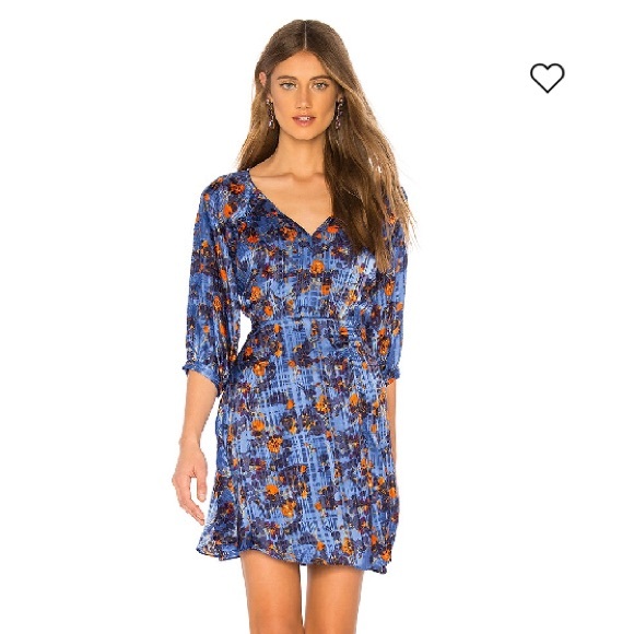 Tanya Taylor Blue Floral Natalia Dress Size 2 - Picture 1 of 10
